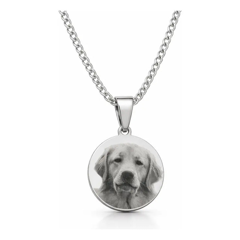 Colar Cordão Corrente Aço Inox Personalizado Foto Pet
