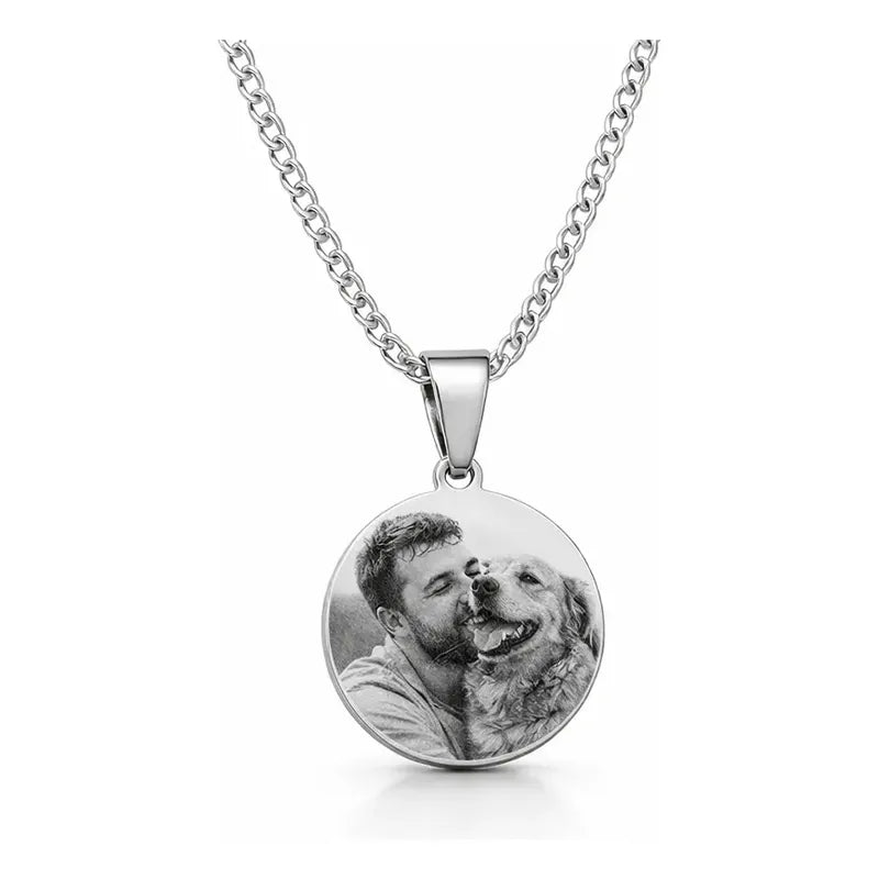 Colar Cordão Corrente Aço Inox Personalizado Foto Pet