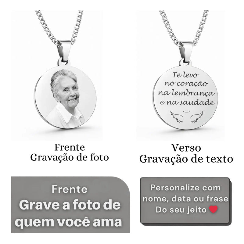 Colar Com Pingente Foto Personalizado E Resistente