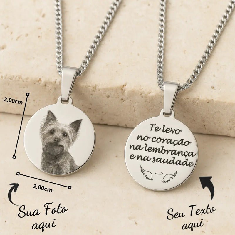 Colar Com Pingente Personalizado Com Foto Filhos 45 Ou 60cm
