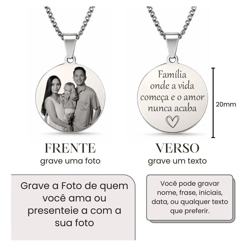 Cordão Personalizado Com Foto - Pingente E Corrente