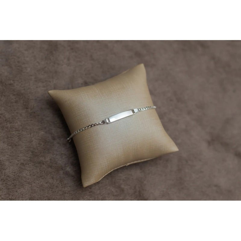 Pulseira De Prata 925 Banhada Nome Gravado Bebê Criança Prateado 14 Cm
