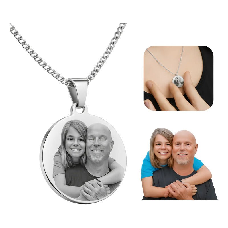 Colar Com Pingente Personalizado Com Foto Filhos 45 Ou 60cm