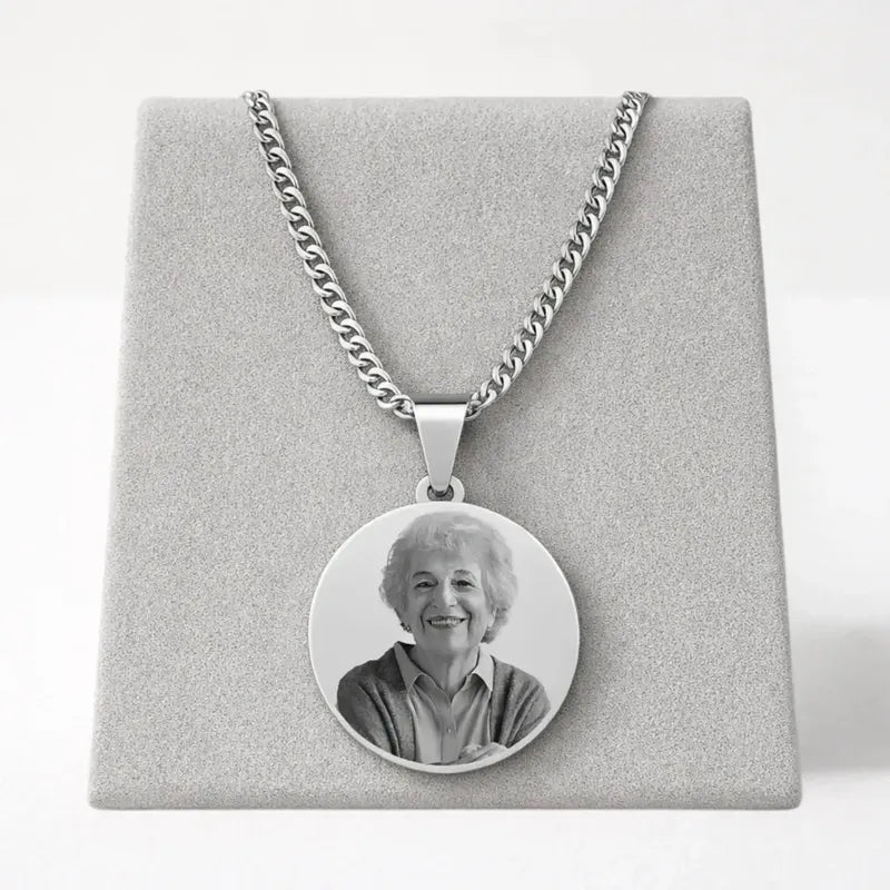 Colar Com Pingente Foto Personalizado E Resistente Cor Pingente Redondo / 60cm