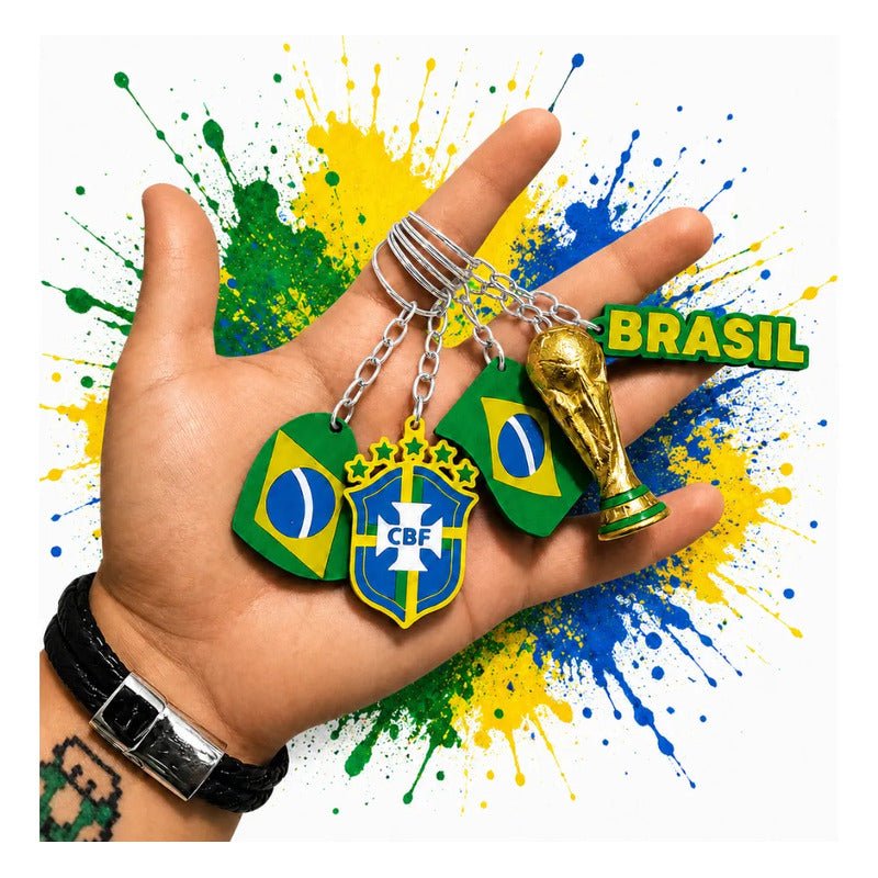 Kit 10 Chaveiros Troféu Taça Copa Do Mundo Dourada Miniatura Coração