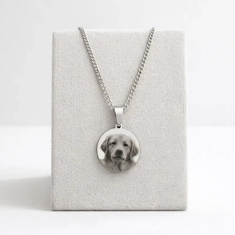 Colar Cordão Corrente Aço Inox Personalizado Foto Pet