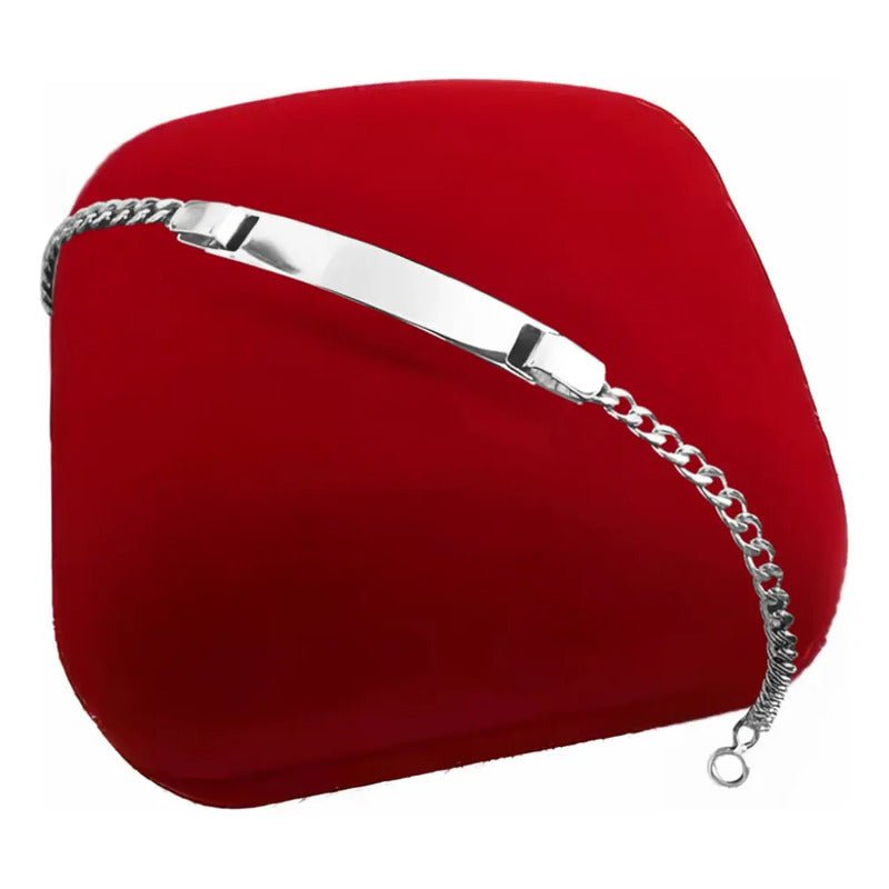 Pulseira De Prata 925 Banhada Nome Gravado Bebê Criança Prateado 14 Cm