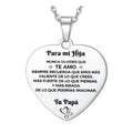 Colar Com Pingente Heart Love Colar Com Pingente De Prata De Pai Para Filha Prateado