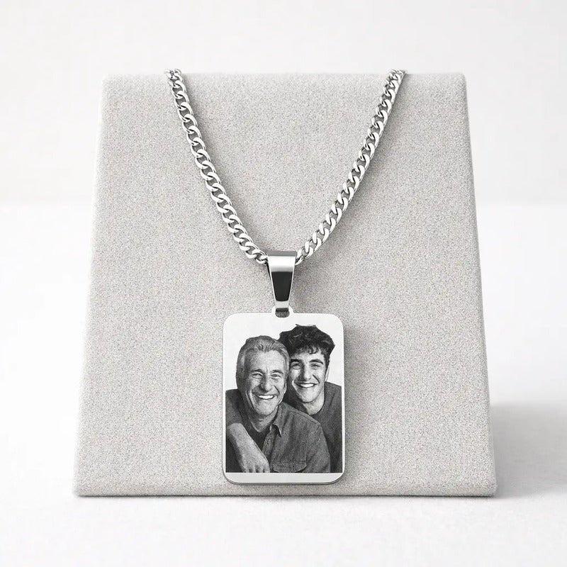 Colar Cordão Corrente Gravação Foto Família Avó Pai Mãe Amor