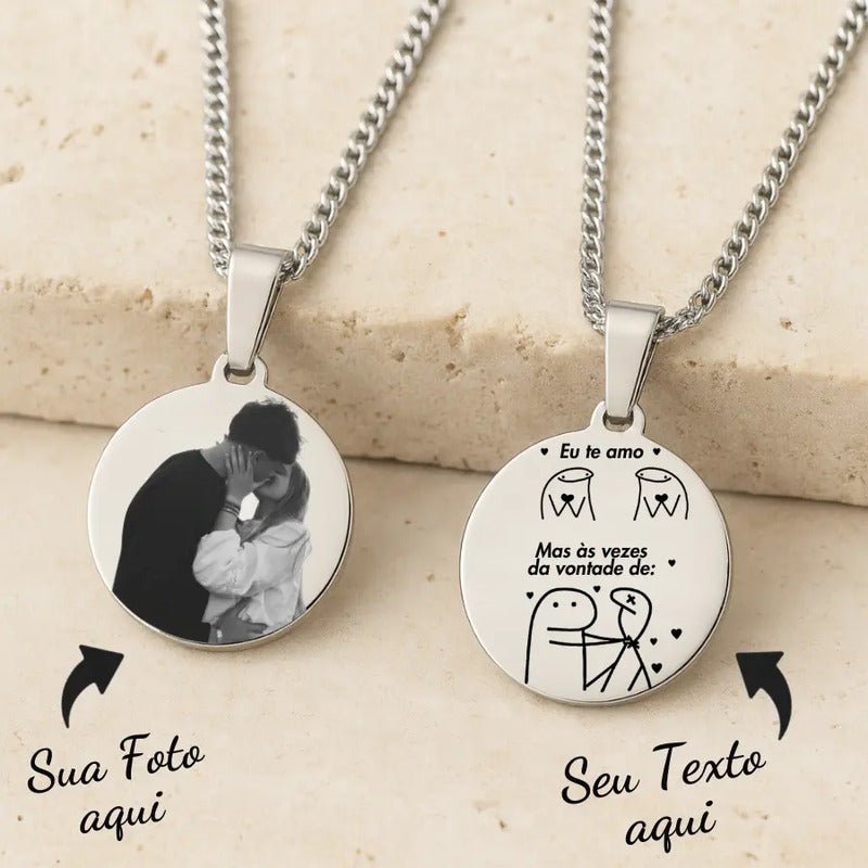 Corrente Com Pingente Personalizado Colar Com Foto Namorados