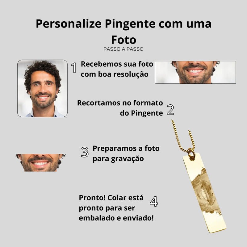 Colar Personalizado Sorriso Olhar Banhado À Ouro 18k Dourado
