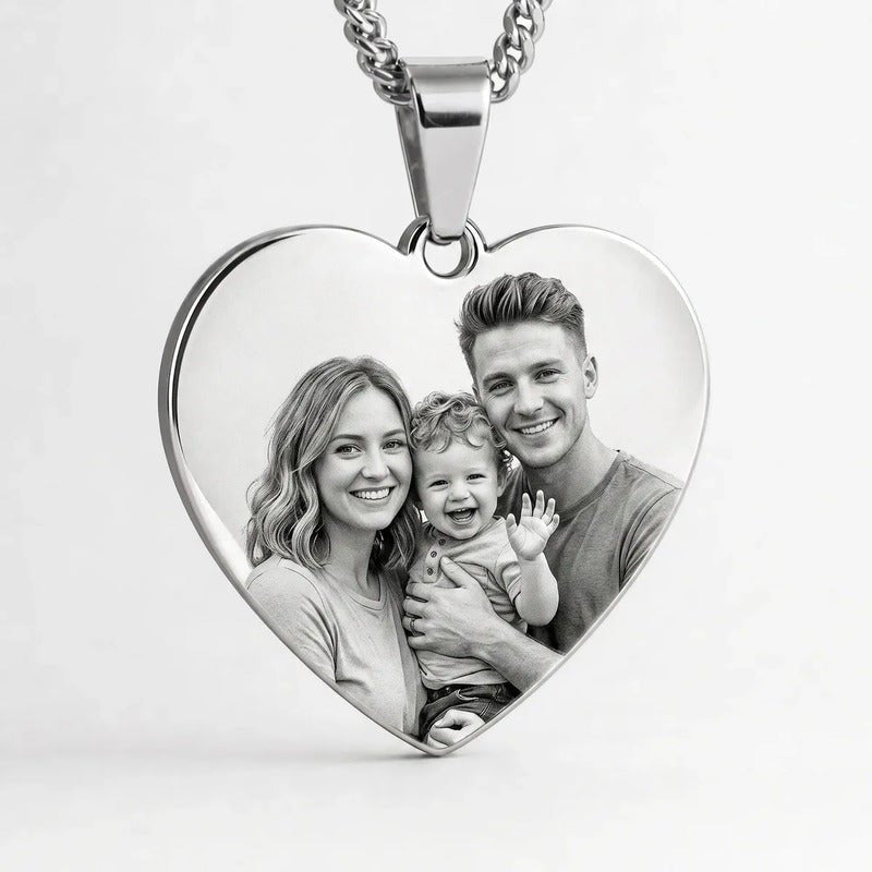 Colar Com Pingente Foto Personalizado E Resistente Cor Pingente Coração / 45cm