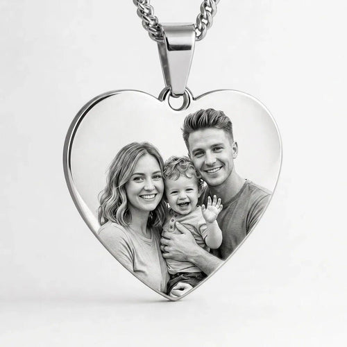 Colar Com Pingente Foto Personalizado E Resistente Cor Pingente Coração / 45cm
