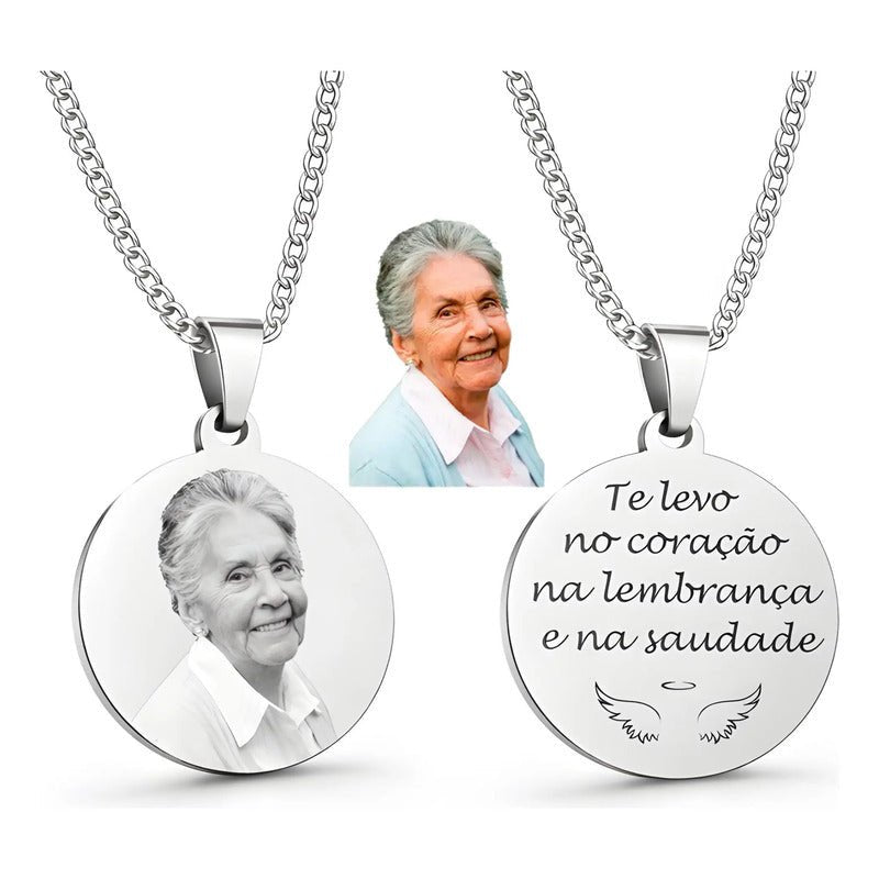 Colar Com Pingente Foto Personalizado E Resistente