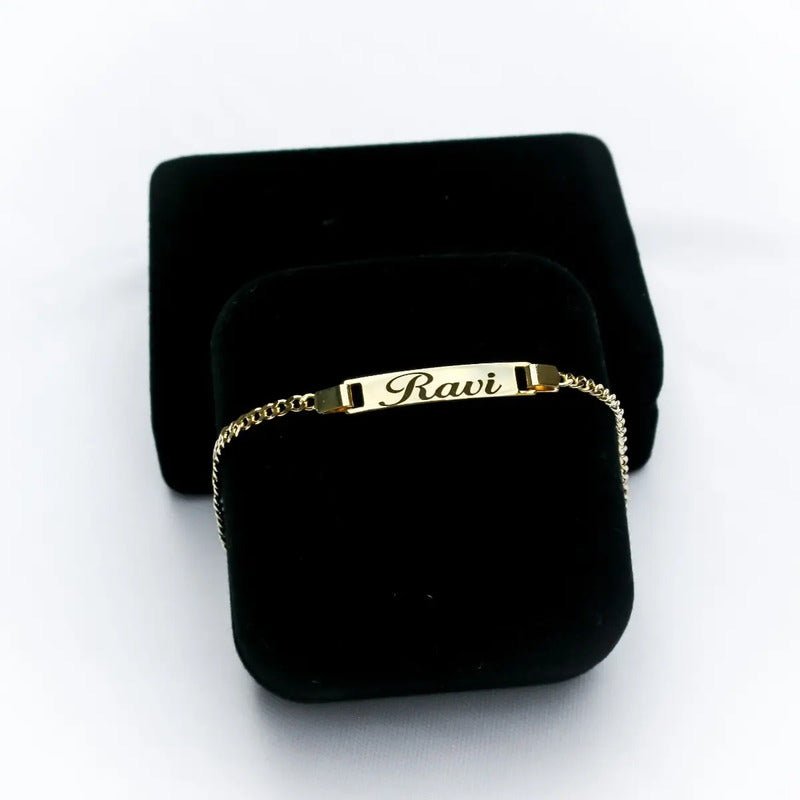 Pulseira Masculina Bebe Recem Nascido Banhada Envio Imediato Ouro 14 Cm