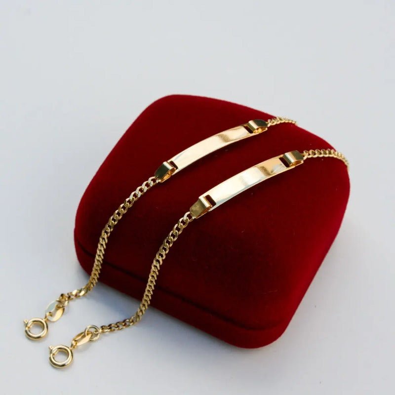 Pulseira Masculina Bebe Recem Nascido Banhada Envio Imediato Ouro 14 Cm