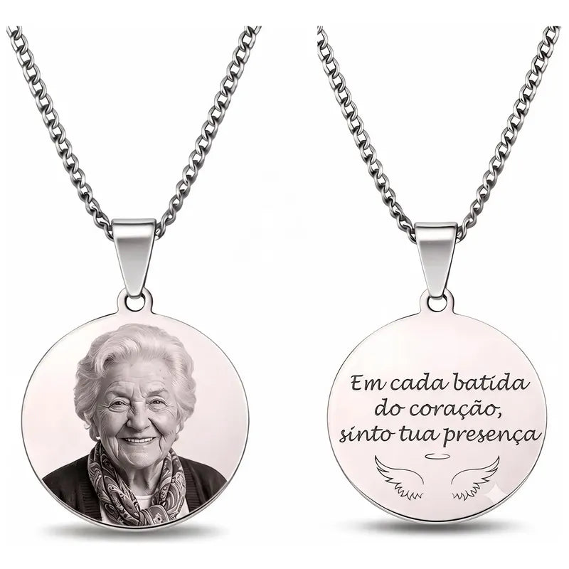 Colar Com Pingente Personalizado Com Foto Filhos 45 Ou 60cm