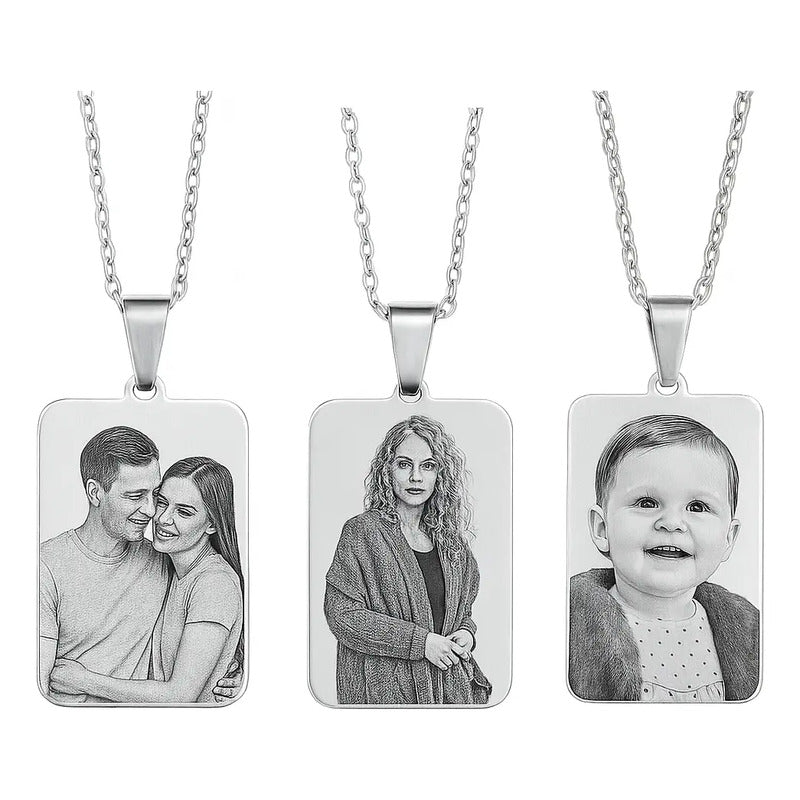 Colar Cordão Corrente Gravação Foto Família Avó Pai Mãe Amor