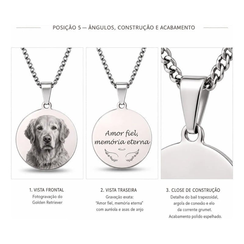 Colar Com Pingente Personalizado Com Foto Filhos 45 Ou 60cm