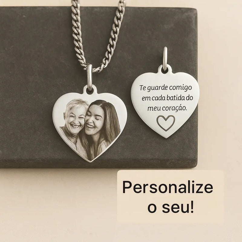 Colar Com Pingente Foto Personalizado E Resistente