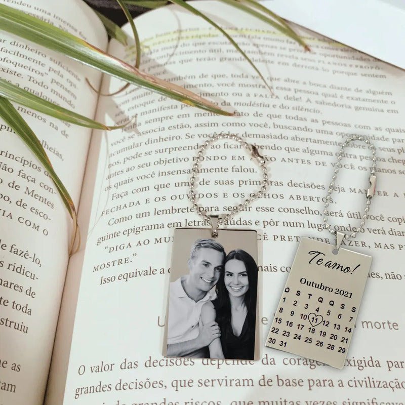 01 Chaveirinho Com Foto Casal Promoção Data De Namoro Noiva Prateado