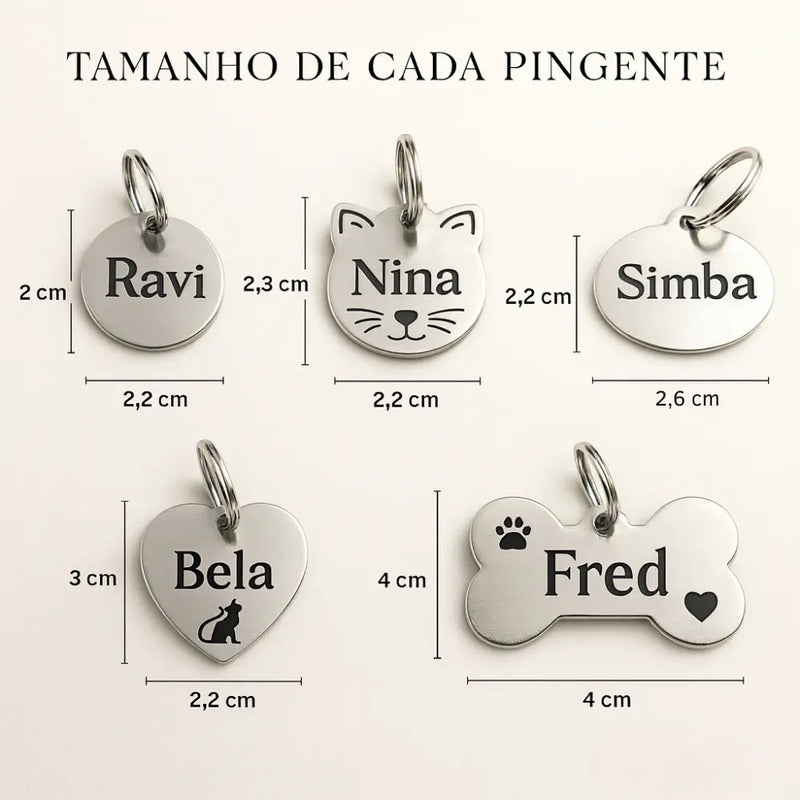 Plaquinha, Pingente, Plaqueta Identificação Cachorro E Gato
