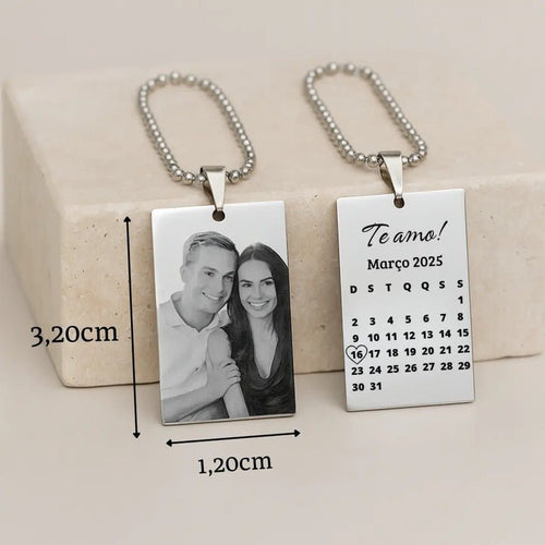 Chaveiro Personalizado Com Foto Amor Da Minha Vida Com Data Prateado