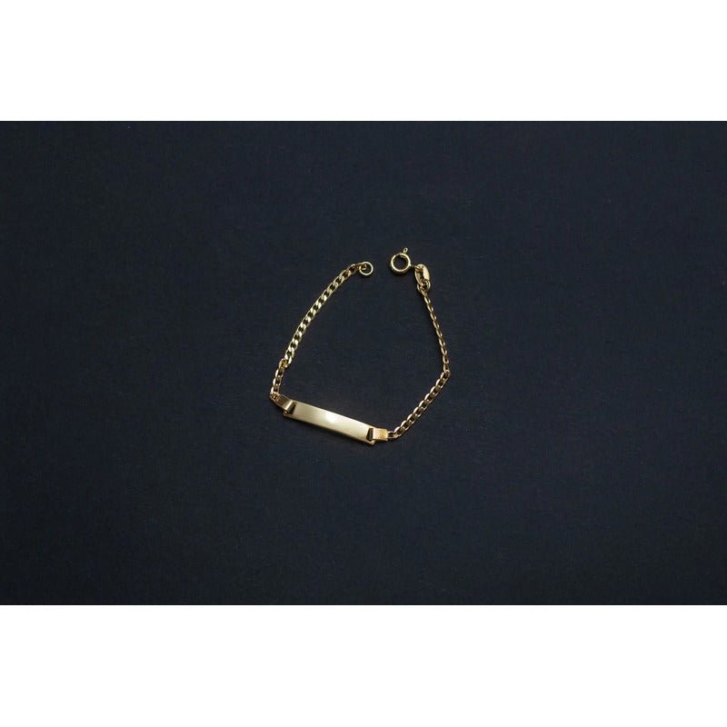 Pulseira Nome Gravado Bebê Chapinha Criança Banhada Ouro 18k Dourado 14 Cm