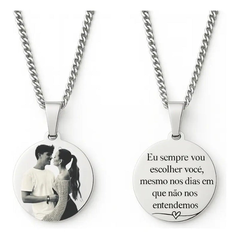 Corrente Com Pingente Personalizado Colar Com Foto Namorados