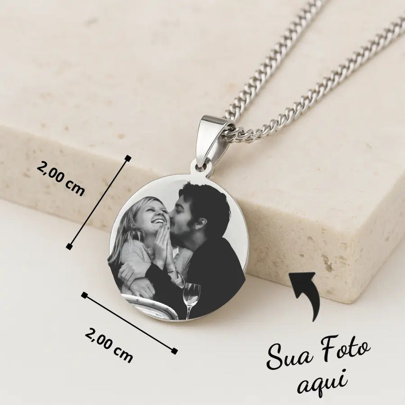 Corrente Com Pingente Personalizado Colar Com Foto Namorados