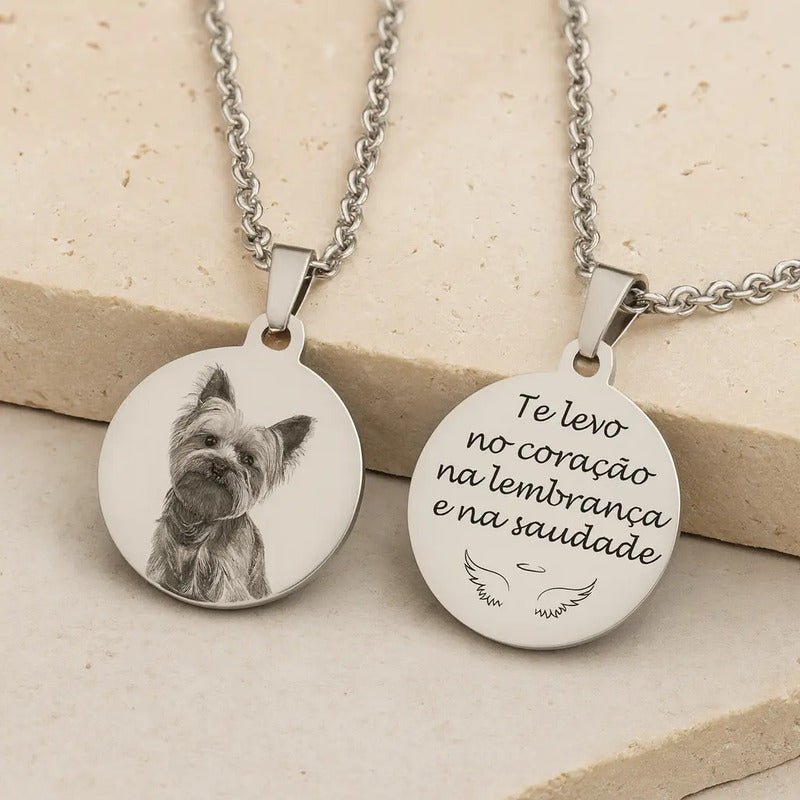 Colar Cordão Corrente Aço Inox Personalizado Foto Pet
